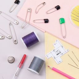 Булавки английские Gamma BUK-004 с безопасным замком в блистере 4 шт 53 мм 07 голубой