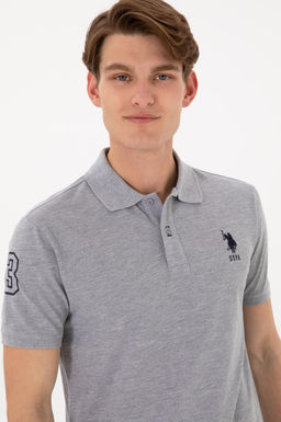 Erkek Slim Fit Polo Yaka Gri Melanj Basic Ti__rt Sepette S_rpriz _ndirim - U.s. polo assn фото 3
