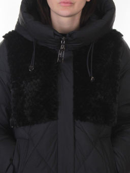 M-8800 BLACK Куртка зимняя стеганная женская (150 гр. холлофайбер)