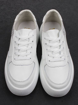 03-C140-9 WHITE Полуботинки спортивные женские (натуральная кожа)