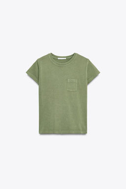 WASHED T-SHIRT WITH POCKET - Zara фото 15
