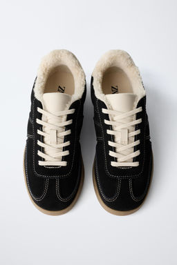 SNEAKERS WITH FAUX SHEARLING DETAIL - Zara фото 5