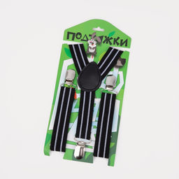 Подтяжки детские, ширина 2.5 см, цвет чёрный