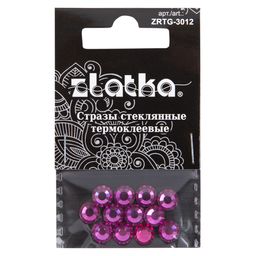Страз клеевой "Zlatka" ZRTG-3012 SS30 цветные 6.5 мм стекло 5 x 12 шт в пакете с картонным еврослотом №25 фуксия (Fuchsia)