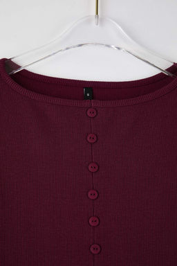 Murdum Dugme Detayl? Bisiklet Yaka Fitilli Esnek Regular Boy Orme Bluz TWOAW25BZ00030