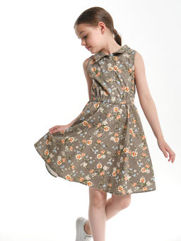 Платье UD 7686 хаки цветы - Mini maxi фото 3