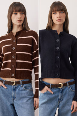 TRENDYOLMILLA Siyah-Antrasit Yumusak Dokulu 2li Paket Triko H?rka TWOAW25HI00352  фото 11