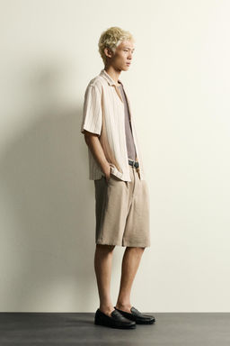 CAMISA RELAXED FIT RAYS BORDADOS / Crudo - Zara фото 4