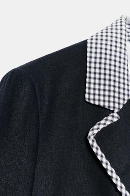 BLAZER CORTA COMBINADA CUADRO VICHY / Marino - Zara фото 19