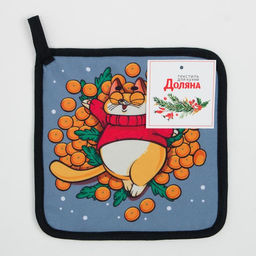 Прихватка Merry Xmas 17х17см,100% п/э,ватин 250г/м2 - Доляна фото 4