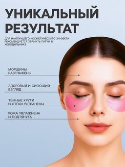 Цена за 10 шт. Патчи гидрогелевые для глаз Collagen Crystal, розовые - SB BEAUTY фото 6