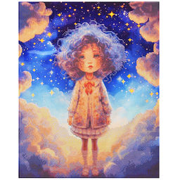 Алмазная мозаика 40х50 "В мире снов" с подр.,с частичн. заполн. (30цв)