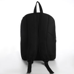 Рюкзак текстильный с карманом кожзам, 38х29х11 см, черный - Nazamok фото 8