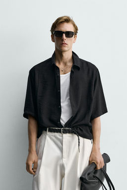 CAMISA FLUIDA TEXTURA / Negro - Zara фото 2