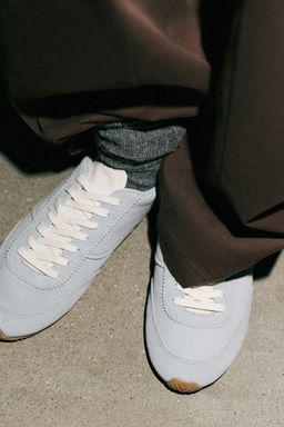 CONTRAST LEATHER TRAINERS - Zara фото 13