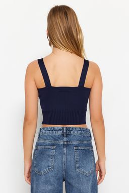 Trendyolmilla Mint Kalp Yaka Crop Triko Ince Bluz TWOSS22BZ1105  фото 10