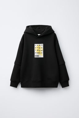 DOUBLE LONG SLEEVE LABEL HOODIE
