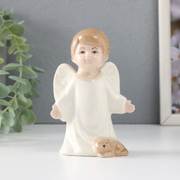 Фигурка керамика Девочка-ангел со спящим котом, 6.5?5.5?11.5 см