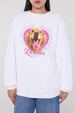 Teen Ekru Oversize/Bask?l? Orme Sweatshirt TWOAW26SW00104 - Trendyolmilla фото 3