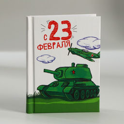Цена за 2 шт. Блокнот А7, 64 л. в твердой обложке 23 февраля: Танк - Artfox фото 4