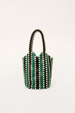 LIMITED EDITION STRIPED BEADED BUCKET BAG - Zara фото 4