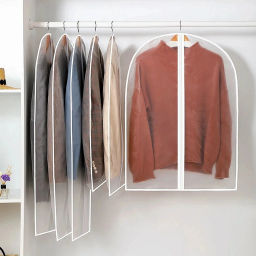 Цена за 3 шт. Чехол для одежды "ИДЕЯДОМА", цвет белый / прозрачный, 60*100см (пакет)