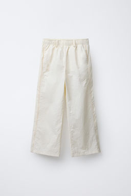 CONTRAST NYLON STRAIGHT-LEG TROUSERS