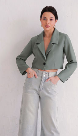 12117 Жакет укороченный фисташковый