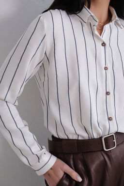 11456 Рубашка белая в полоску - Martichelli фото 3