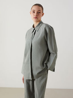 Modal Kar???ml? Oversize Kad?n G?mlek Tunik