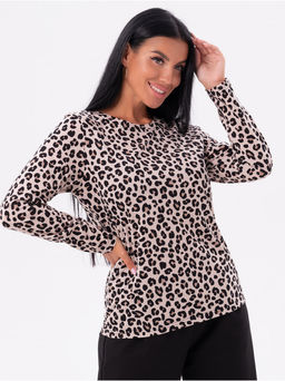 Лонгслив Леопард женский коричневый - София фото 4