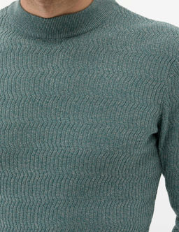 Ye_il Slim Fit Bisiklet Yaka Triko Kazak - Pierre cardin фото 7