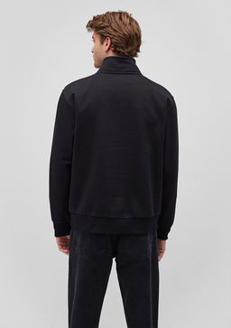 Yar? Fermuarl? Siyah Basic Sweatshirt - Mavi фото 4