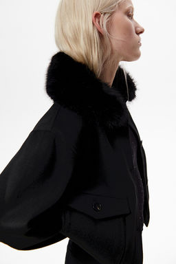 Cazadora de sarga con cuello efecto pelo - H&m фото 4