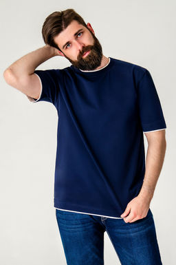 Арт. 67128/3 Футболка мужская 48-56 (5 шт) Цвет:темно-синий