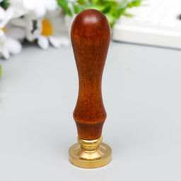 Сургучная печать с деревянной ручкой Розы и сердце, 9?2.5?2.5 см