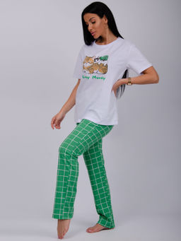 Пижама Лизи 2 брюки, трикотаж - Малина фото 5