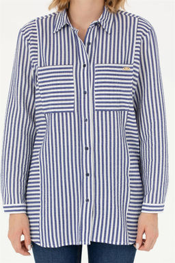 U. S. Polo Assn Женская темно-синяя рубашка с длинным рукавом - U.s. polo assn фото 14