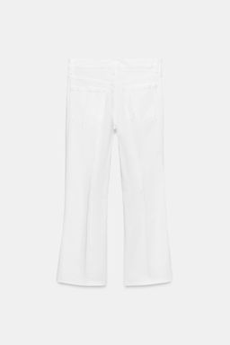 JEANS ZW COLLECTION CROPPED FLARE TIRO MEDIO / Blanco - Zara фото 6