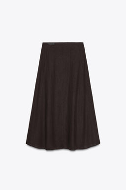 LINEN BLEND MIDI SKIRT - Zara фото 5