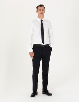 Beyaz Slim Fit Uzun Kollu Basic G_mlek