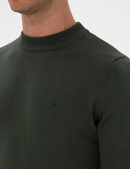 Koyu Haki Slim Fit _eyrek Yaka Basic Triko Kazak - Pierre cardin фото 7