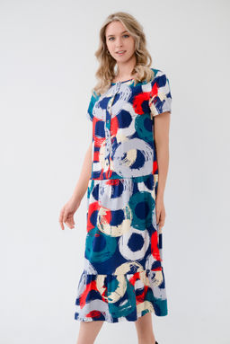 Платье женское из кулирки Кармелита круги - Амадэль фото 9