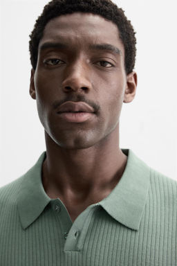 RIB KNIT POLO SHIRT - Zara фото 5