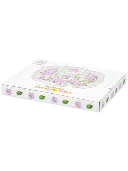 Блюдо д/шашлыка 27*20,5*2,5 см "Сирень" с соусницей, фарфор NEW BONE CHINA
