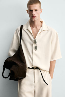 CAMISA FLUIDA RELAXED FIT / Crudo medio - Zara фото 6
