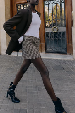 HOUNDSTOOTH SKORT WITH BELT - Zara фото 2