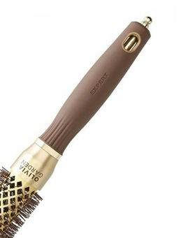 Olivia Garden Термобрашинг для укладки волос / Expert Blowout Shine Wavy Bristles Gold & Brown, 20 мм, коричневый