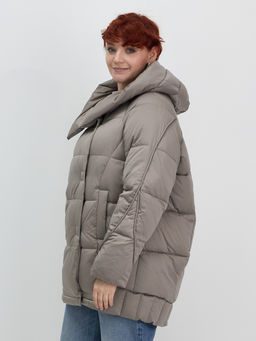 Куртка зимняя женская с капюшоном модная коричневого цвета 7651K - Visdeer фото 5