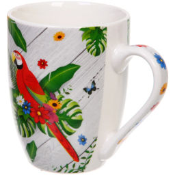Цена за 2 шт. Кружка керамическая 350мл "Экзотические птицы"